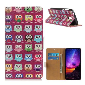 Nokia 1 Plus pattern leather case - Owls