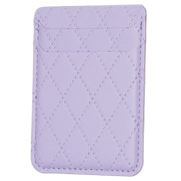 Universal rhombus style leather card holder - Purple