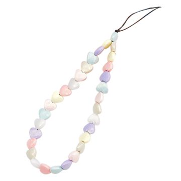 Universal color frosted heart shape bead lanyard