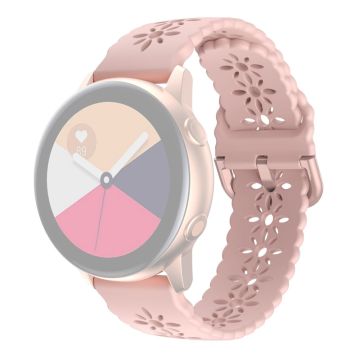 20mm Universal plum blossom silicone watch strap - Pink