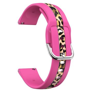 20mm Universal fadeless pattern silicone watch strap - Rose Leopard Print