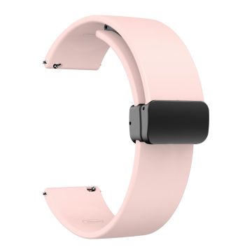 20mm Universal Silikonihihna mustalla taittuvalla soljella - Pinkki