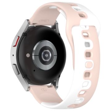 20mm Universal dual color silicone strap - Pink / White